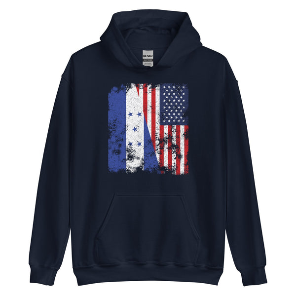 Honduras USA Flag - Half American Hoodie