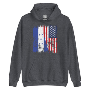 Honduras USA Flag - Half American Hoodie