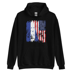 Honduras USA Flag - Half American Hoodie