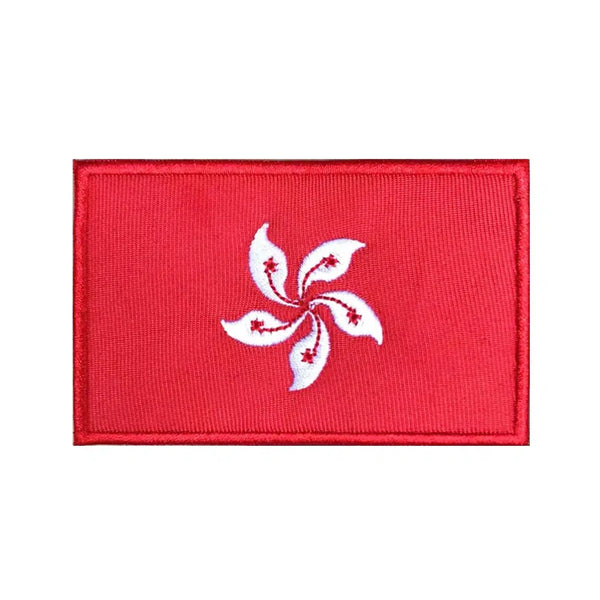 Hong Kong Flag Patch - Iron On/Hook & Loop Patch