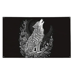 Howling Wolf Flag - 90x150cm(3x5ft) - 60x90cm(2x3ft)