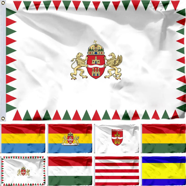 Hungary City Flags - Hungarian Municipality Flags - 90x150cm(3x5ft) - 60x90cm(2x3ft)