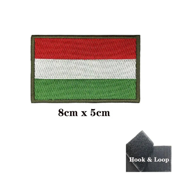 Hungary Flag Patch - Iron On/Hook & Loop Patch