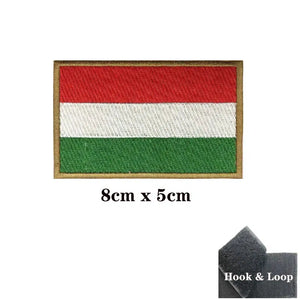 Hungary Flag Patch - Iron On/Hook & Loop Patch