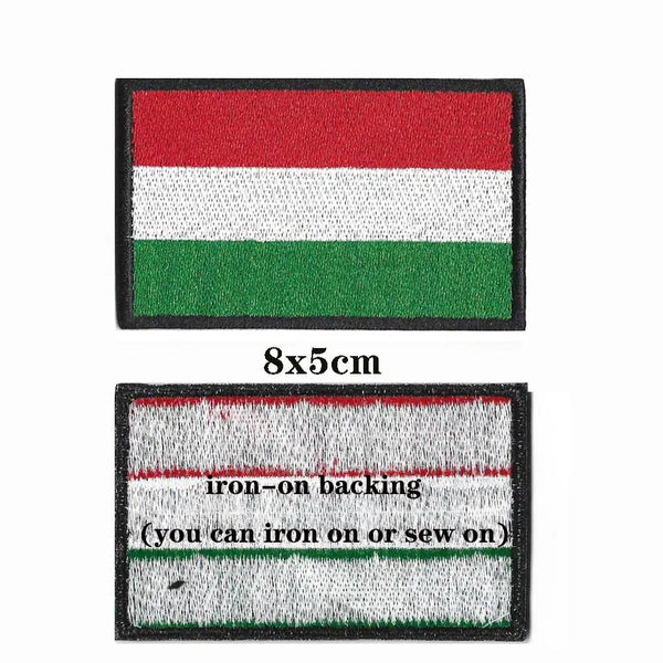 Hungary Flag Patch - Iron On/Hook & Loop Patch