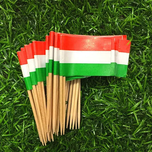 Hungary Flag Toothpicks - Cupcake Toppers (100Pcs)