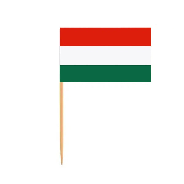 Hungary Flag Toothpicks - Cupcake Toppers (100Pcs)