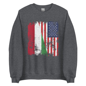 Hungary USA Flag - Half American Sweatshirt