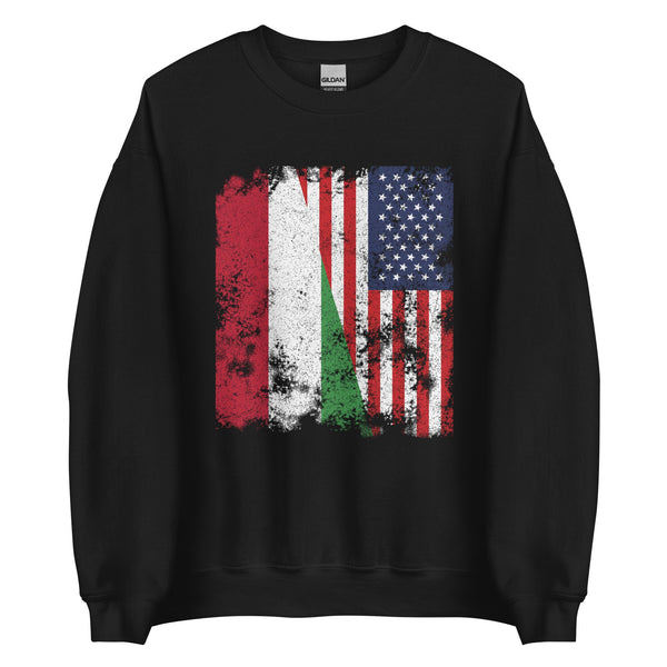 Hungary USA Flag - Half American Sweatshirt