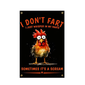 I Don't Fart Chicken Flag - 90x150cm(3x5ft) - 60x90cm(2x3ft)