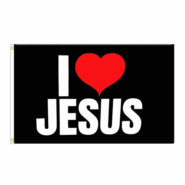 I Love Jesus Flag - 90x150cm(3x5ft) - 60x90cm(2x3ft)