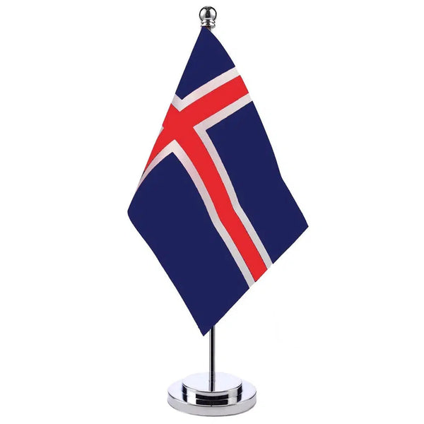 Iceland Desk Flag - Small Office Table Flag