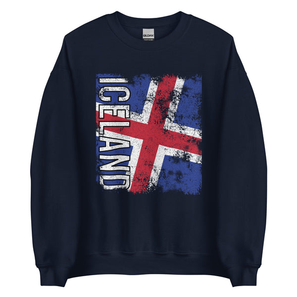 Iceland Flag - Distressed Flag Sweatshirt