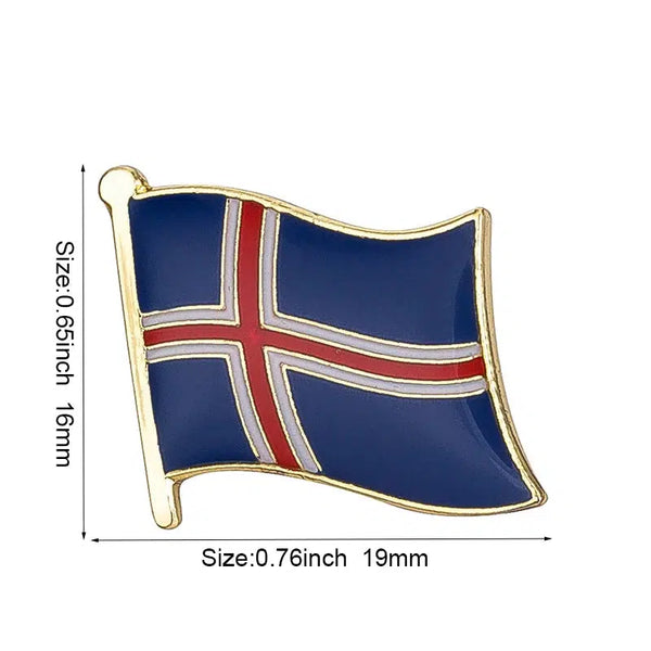 Iceland Flag Lapel Pin - Enamel Pin Flag