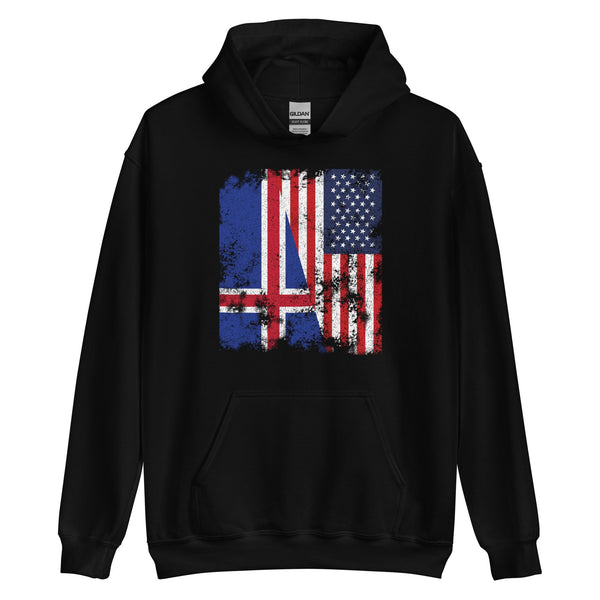 Iceland USA Flag - Half American Hoodie