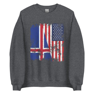 Iceland USA Flag - Half American Sweatshirt