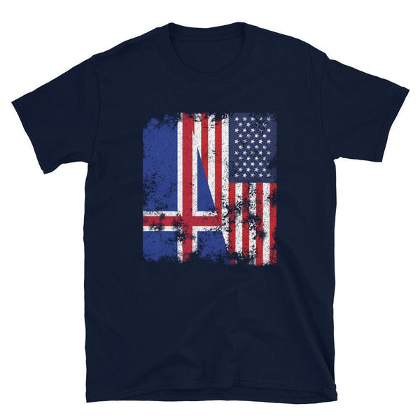 Iceland USA Flag - Half American T-Shirt