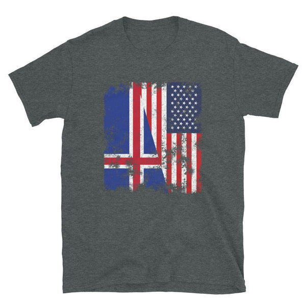 Iceland USA Flag - Half American T-Shirt