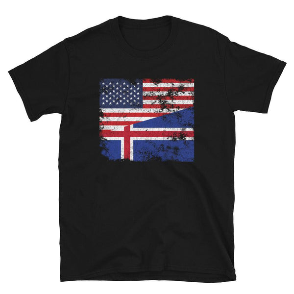 Iceland USA Flag T-Shirt