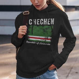 Ichkeria Flag Distressed - Caucasian Flag Hoodie