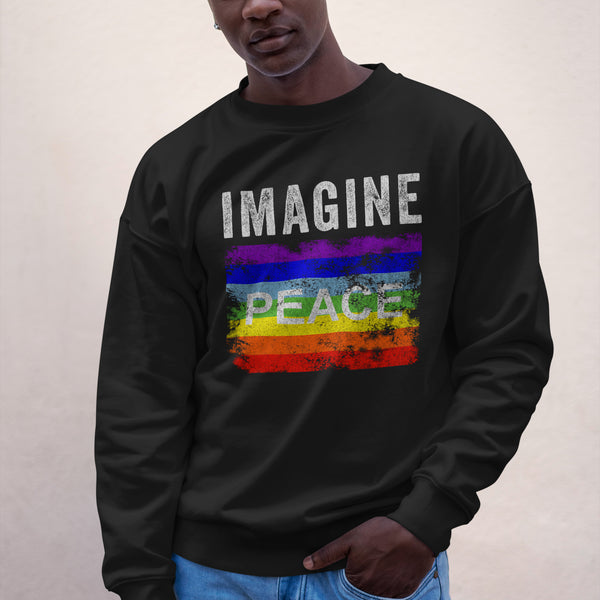 Imagine Rainbow Peace Flag Sweatshirt