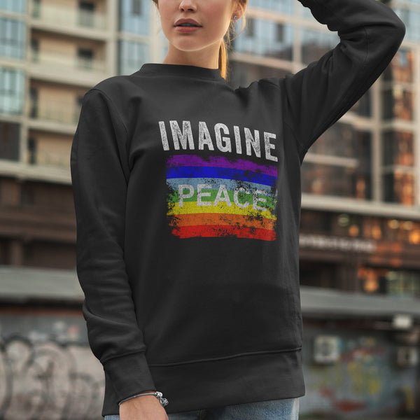 Imagine Rainbow Peace Flag Sweatshirt