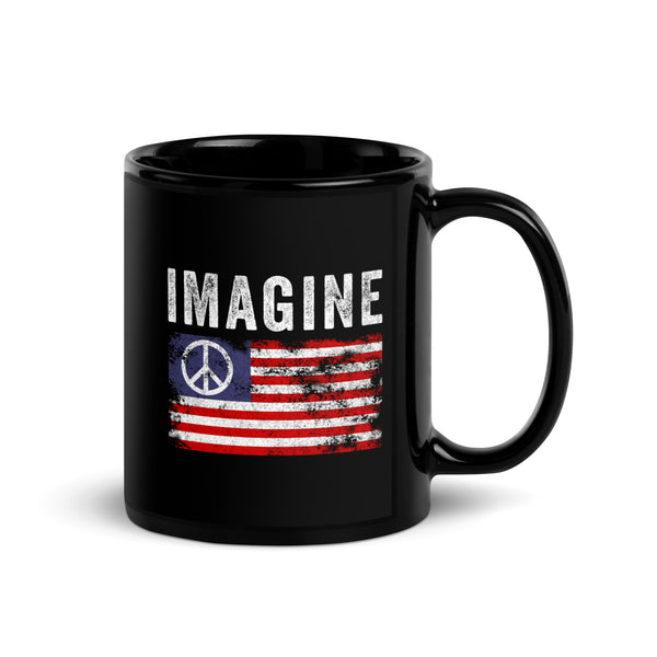 Imagine USA Peace Sign Flag Mug