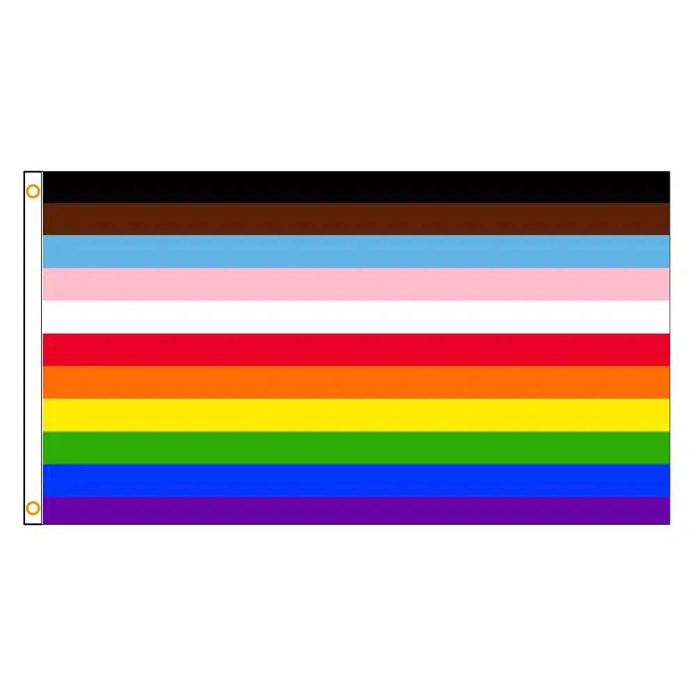 Inclusive Pride Flag - 90x150cm(3x5ft) - 60x90cm(2x3ft) - LGBTQIA2S+