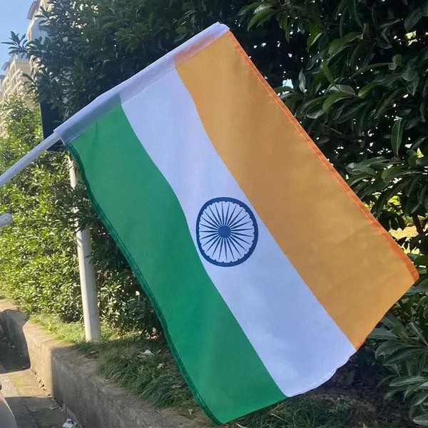 India Car Flag with Window Clip and Pole - Flag for Car Window