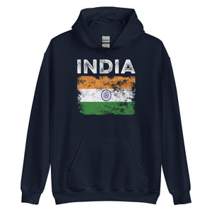 India Flag Distressed - Indian Flag Hoodie