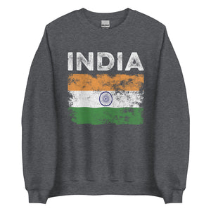 India Flag Distressed - Indian Flag Sweatshirt