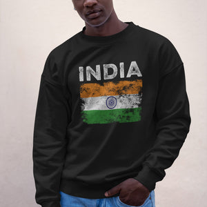 India Flag Distressed - Indian Flag Sweatshirt