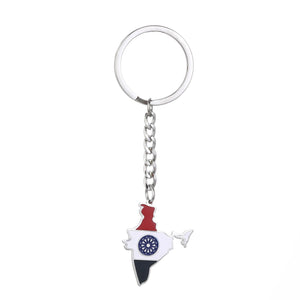 India Flag Map Keychain