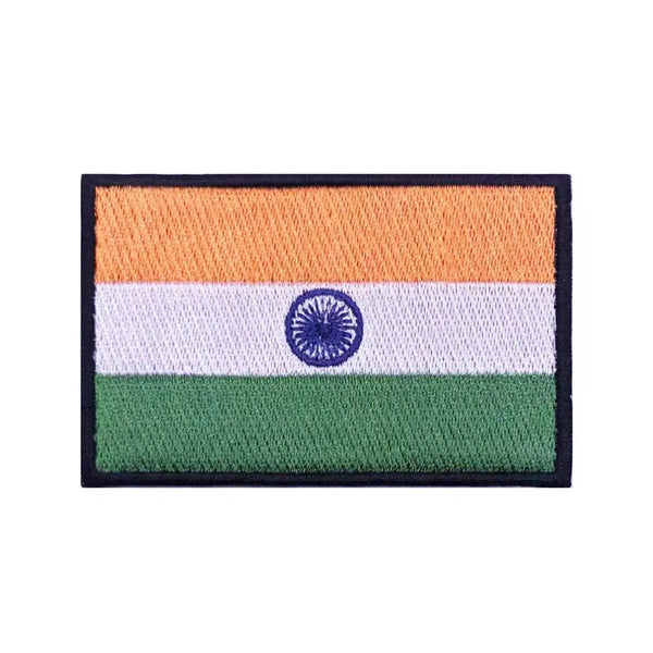 India Flag Patch - Iron On/Hook & Loop Patch