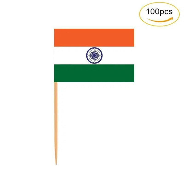 India Flag Toothpicks - Cupcake Toppers (100Pcs)