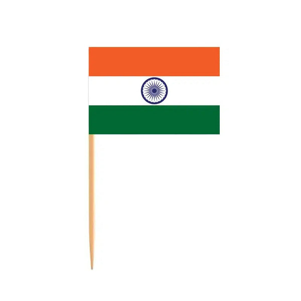 India Flag Toothpicks - Cupcake Toppers (100Pcs)