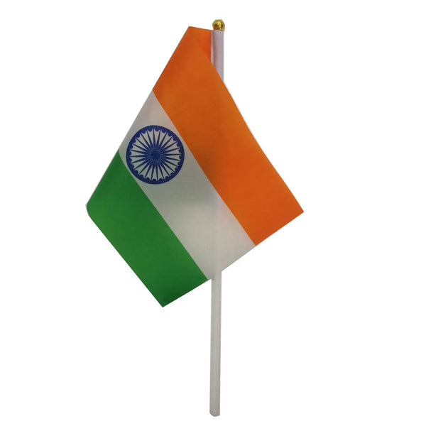 India Flag on Stick - Small Handheld Flag (50/100Pcs)