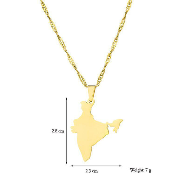 India Map Necklace