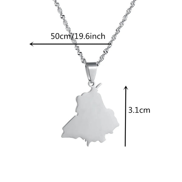 India Punjab Map Necklace