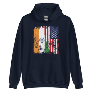 India USA Flag - Half American Hoodie