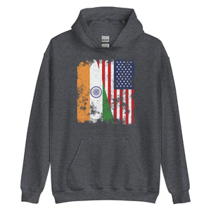 India USA Flag - Half American Hoodie