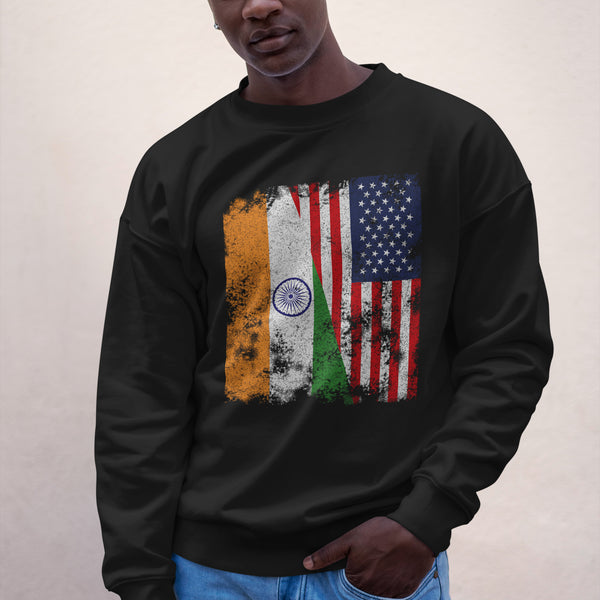 India USA Flag - Half American Sweatshirt