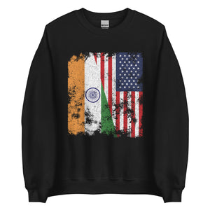 India USA Flag - Half American Sweatshirt