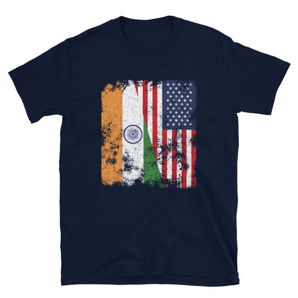 India USA Flag - Half American T-Shirt