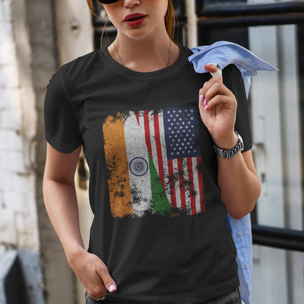 India USA Flag - Half American T-Shirt