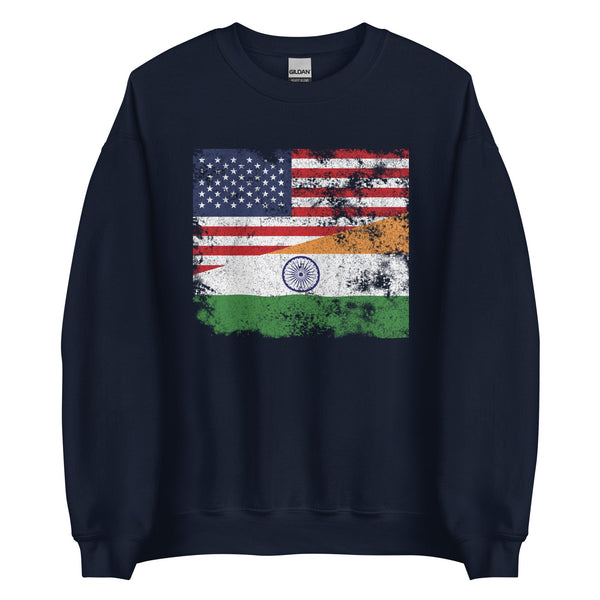 India USA Flag Sweatshirt