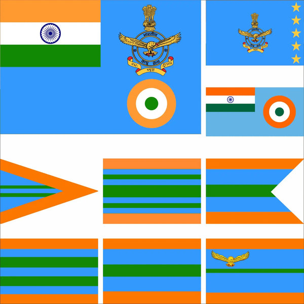 Indian Air Force Flags - 90x150cm(3x5ft) - 60x90cm(2x3ft)