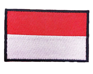 Indonesia Flag Patch - Iron On/Hook & Loop Patch