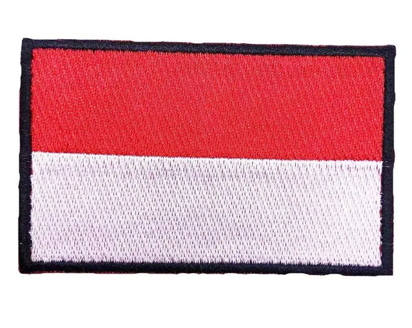 Indonesia Flag Patch - Iron On/Hook & Loop Patch