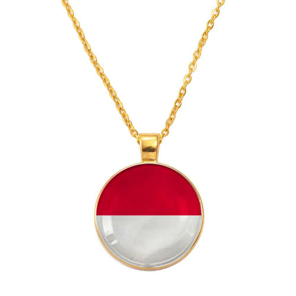 Indonesia & Maluku Flag Map Necklace